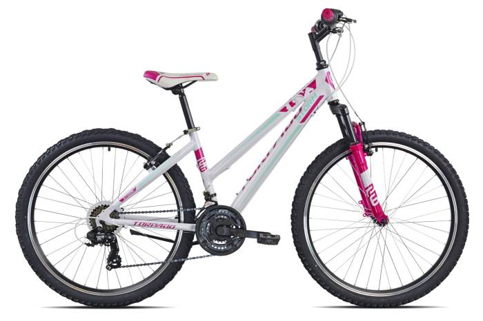 Kerékpár Torpado T591 Storm női 38 fehér/fuxia TX35 21V REVO V-BRK